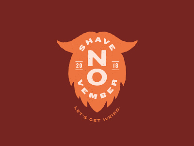 No Shave November 2 - Crest Lockup beard brand illustration logo mark mustache orange type typography