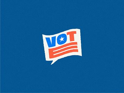 Vote Reminder blue brand design flag illustration logo mark political red voice vote voter word bubble