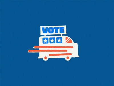 Vote Reminder - Bring a friend blue brand design flag icon illustration logo mark red star stripe type typography usa vote