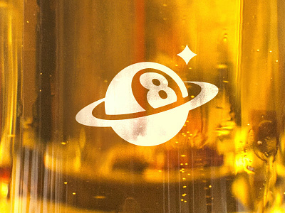 Planetside Pool & Spirits Co. 8 ball brand branding design illustration logo mark planet pool star vector