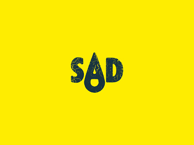 Sad - type practice brand branding design illustration logo mark sad tear vector yellow