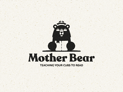 Mother Bear – Tutor Service animal bear book brand branding design education illustration logo mark mother read reading school vector