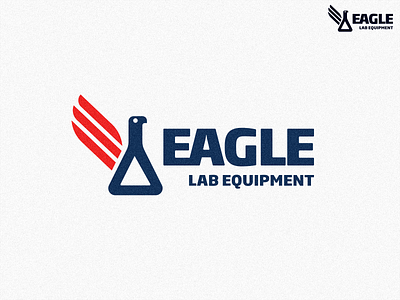 Eagle Lab Equipment - pt 2 brand branding design eagle flask illustration logo science typography wing