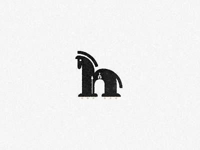 h + Trojan Horse black brand branding design h horse icon illustration logo mark soldier trojan type typography vector