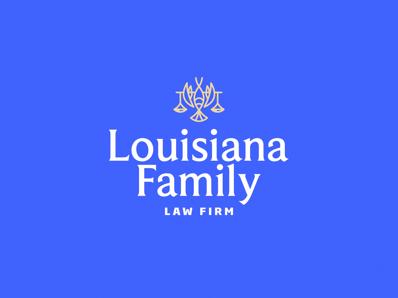Louisiana Family Law Firm blue brand crawfish design firm icon illustration law lawyer logo mark pelican scale shield star typography vector