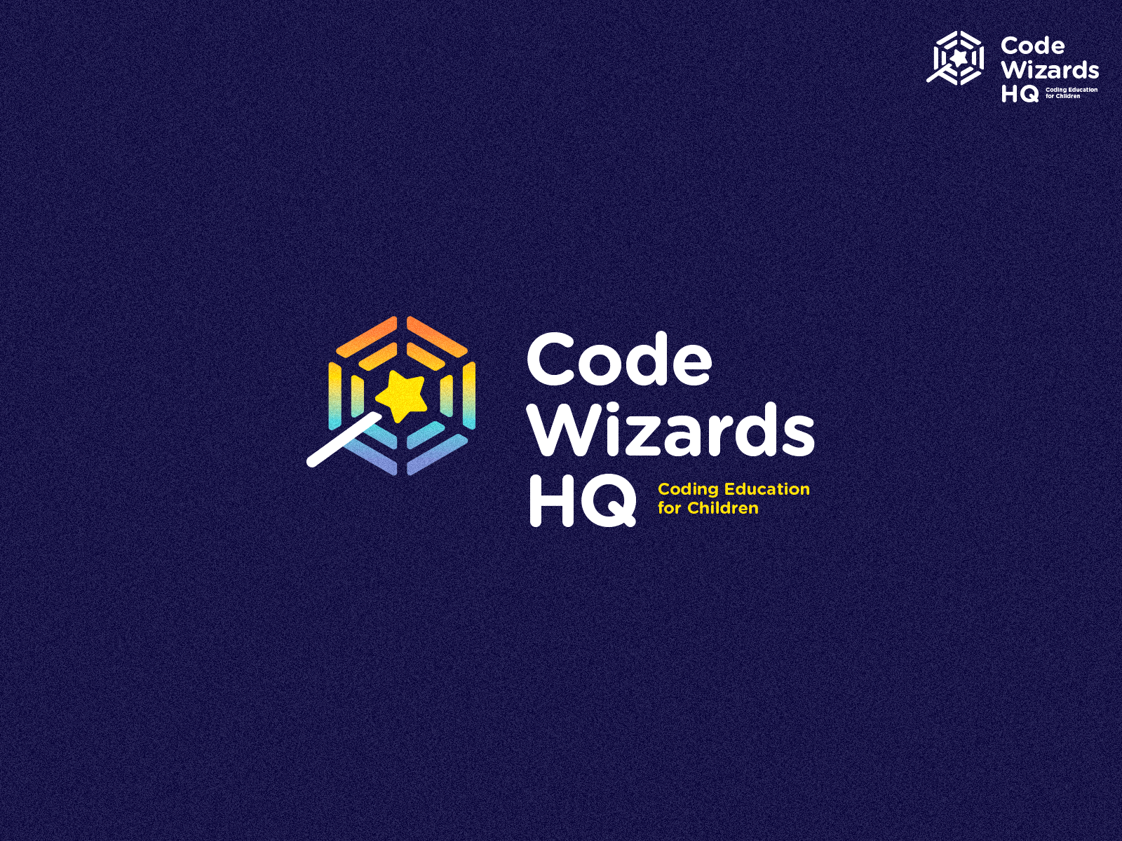 CodeWizards HQ - Coding for Kiddos brand branding code design illustration logo magic mark tech typography vector wand wizard