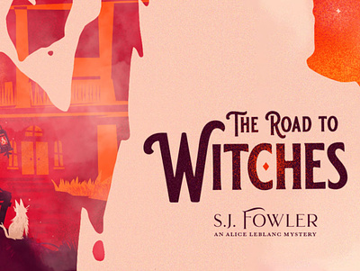 The Road To Witches book cover book brand branding cat cover design illustration logo mark monster murder mystery scary typography vector witch