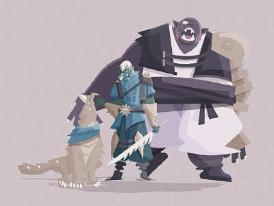 DND session characters design dnd drake illustration monster ogre orc vector