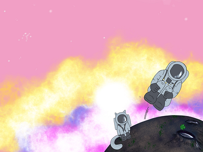 Astrocat astraunot cat nebula pink procreate space