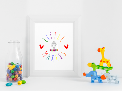 Little Maker logo option 2 children colorful kids logo design