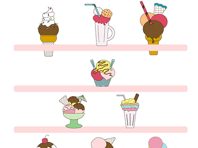 Ice Cream stand ice cream illustration illustrator pastel