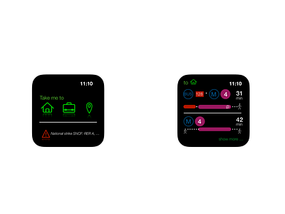 UI design for a(n imaginary) transport app app apple watch transport ui watch wearable