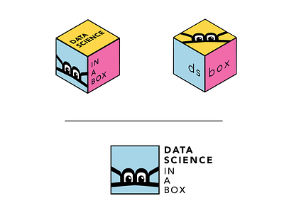 “data science in a box” logo box data hexagon illustrator logo r vector