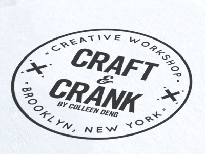 Craft & Crank badge brooklyn bw creative logo one color