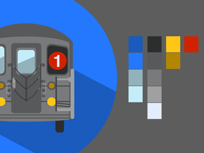 1 Train icon illustration nyc subway