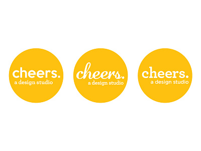 cheers. logo one color type typography yellow