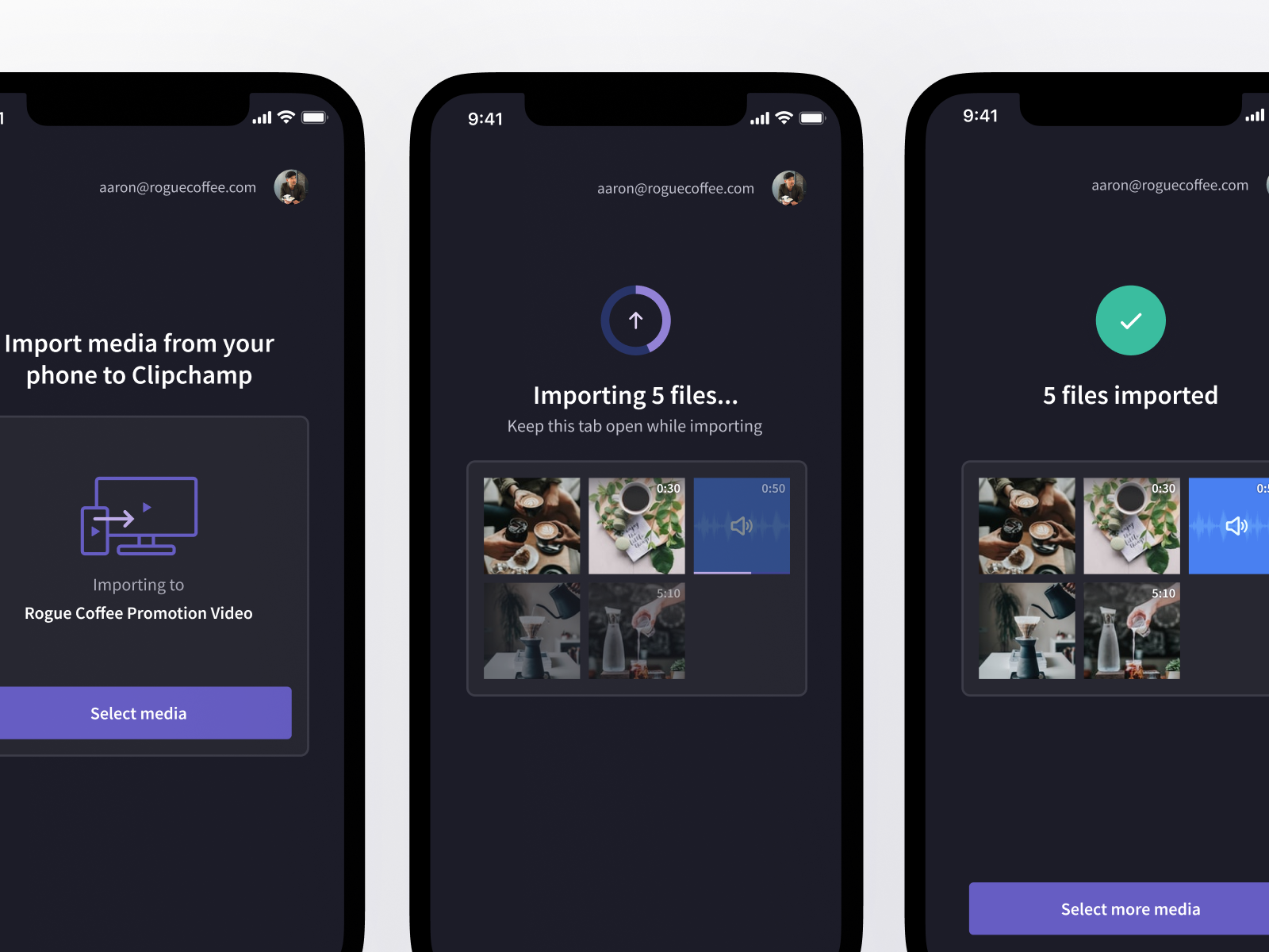 Clipchamp Phone Import by Kelvin O'Shea on Dribbble