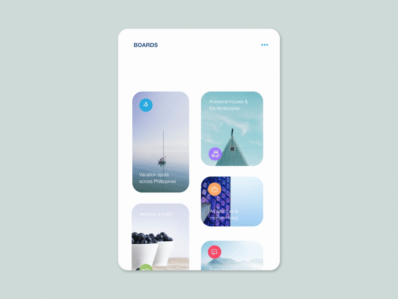 Board animation interaction mobile ui movement ui