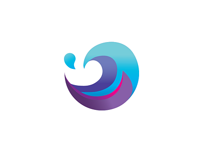 Wave & Splash blue circle colorful curve droplet gradient icon logo pool vector water wave