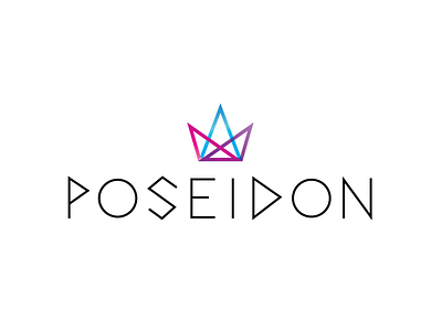 Poseidon Logo & Font colorful crown design font design gradient line logo poseidon