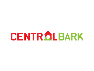 Central Bark Logo bark dog doghouse grass logo park play puppy type typography