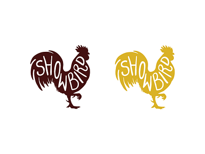 Showbird Logo bird chicken fast food hand drawn logo logotype restaurant rooster typography