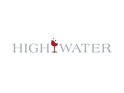 High Water Logo alcohol bar design drink flat icon logo wine