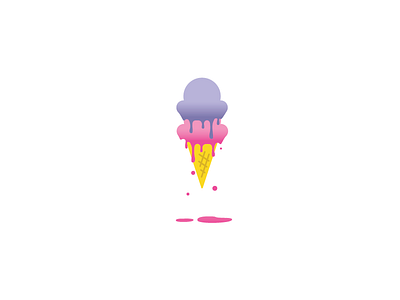 Melting Ice Cream Icon colorful cone cute design dessert gradient ice cream icon logo