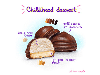 Childhood dessert biscuit chocolate dessert drawing food illustration hand drawn illustration sweets