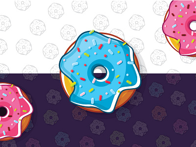 Gogo logo blue cartoon colorful cute doughnut fun illustration pattern