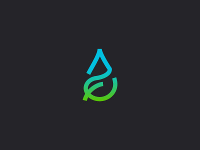 Healthy water adaptogenic water blue combination drop green healthy leaf logo design water
