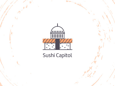 Sushi Capitol logo capitol food logo logo design sushi washington dc