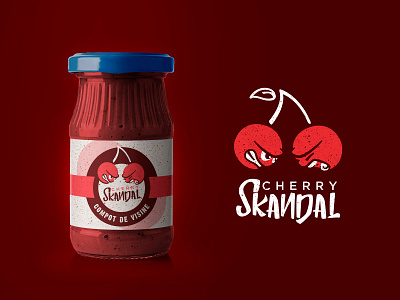 Cherry Skandal angry badass character design cherry food fruit logo logo design packaging red screaming