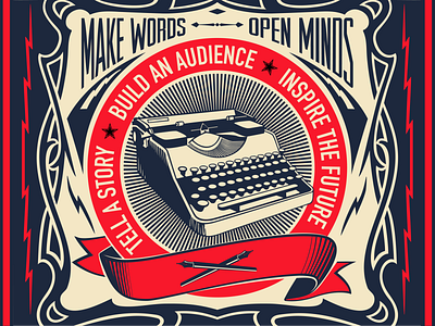 Make words, open minds illustration typography