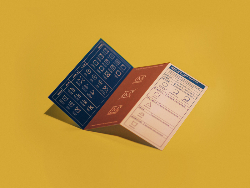 Mayfair Cleaners Care Guide icons print design product photography branding