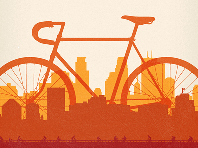 Twin Cites are Best on Two Wheels bicycle bike minneapolis minnesota poster saint paul