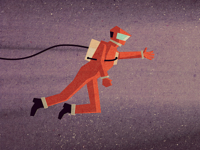 Spaceman 2001 astronaut illustration retro space texture