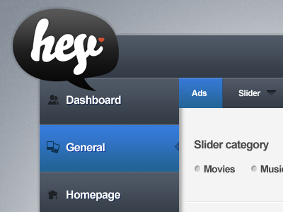 Hey! Theme Administration Panel by Felipe Martins on Dribbble