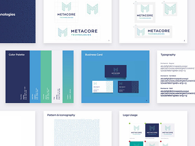 Metacore Technologies Brand Guidelines brand design brand guidelines brand identity branding branding agency branding and identity branding concept branding design business card business cards color palette creative direction design design direction illustration logo logo design pattern pattern design typography