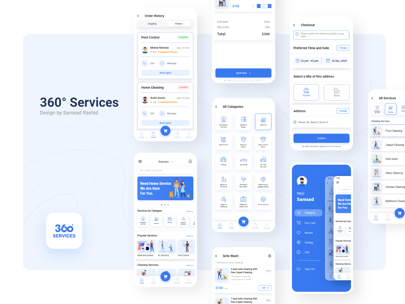 360° Services App by Samsad Rashid on Dribbble