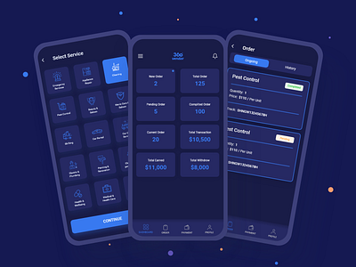 360° Vendor App Design (Dark Version)