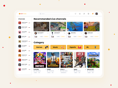 Games Streaming Website Design Concept