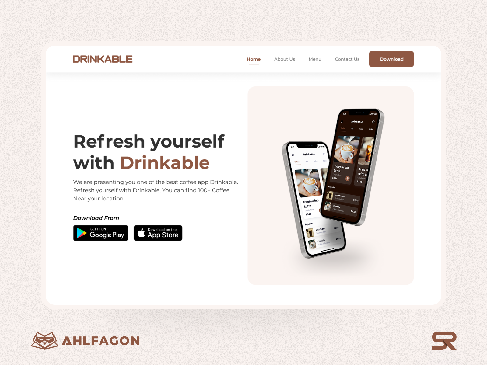 Drinkable Coffee site App Design Concept by Samsad Rashid on Dribbble