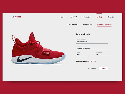 DailyUI #002: Credit Card Checkout Page credit card checkout credit card checkout page dailyui dailyui 002 design payment form payment page payment ui shoe shoe payment page shoes ui