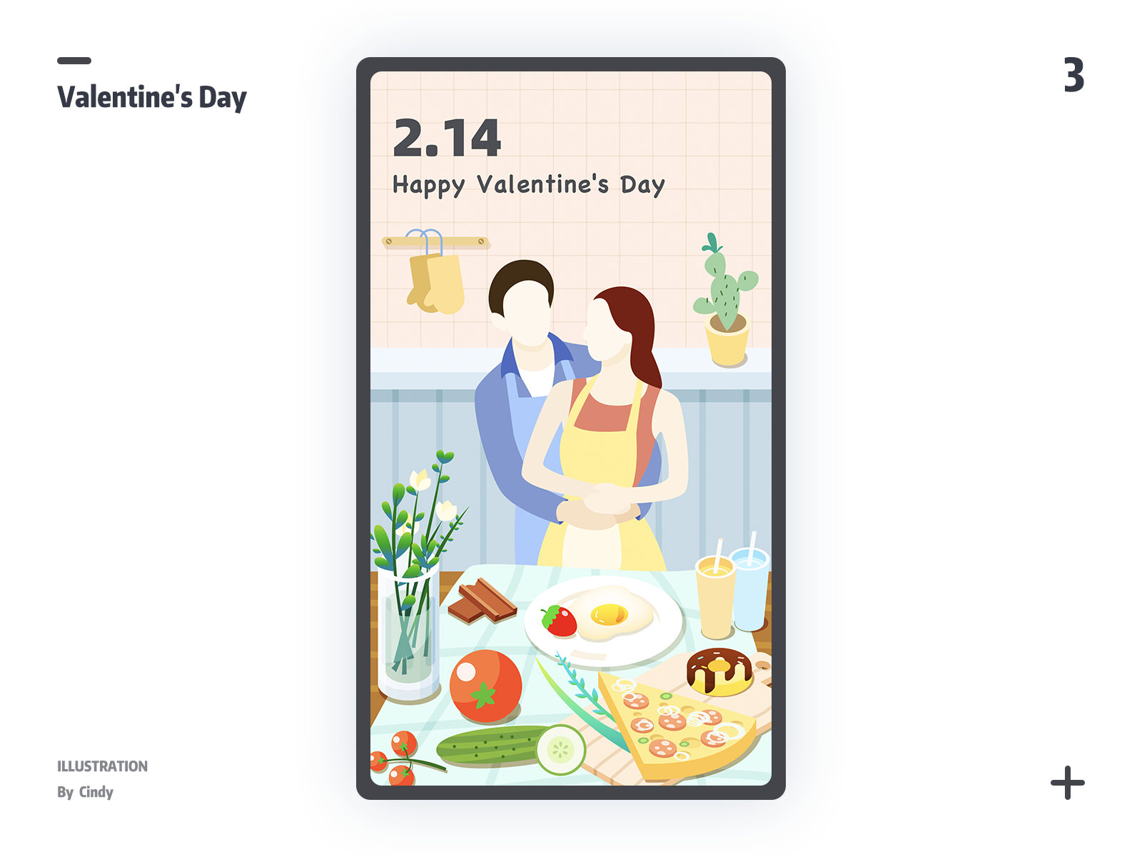Valentine's Day Illustration cook home illustration meals