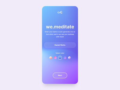 we.meditate app circles clean colorful gradient interactive meditation mind minimal spirit ui ux