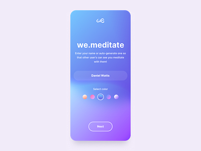 we.meditate app circles clean colorful gradient interactive meditation mind minimal spirit ui ux