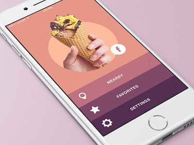 Ice Cream Finder App app colorful flat design ice cream ios iphone ui vibrant