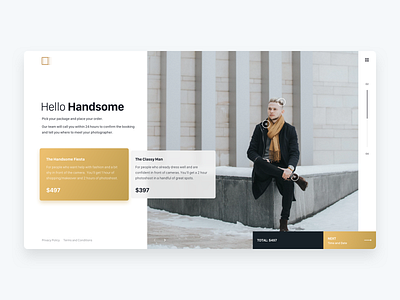 Dating Photography Company clean design gold layout minimal photography pricing responsive sketch ui ux website white