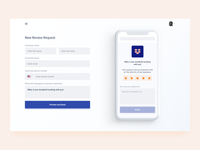 New Review Request blue clean form input iphone iphonex minimal minimalistic mobile mockup preview rating review shadows sketch stars ui ux vector white